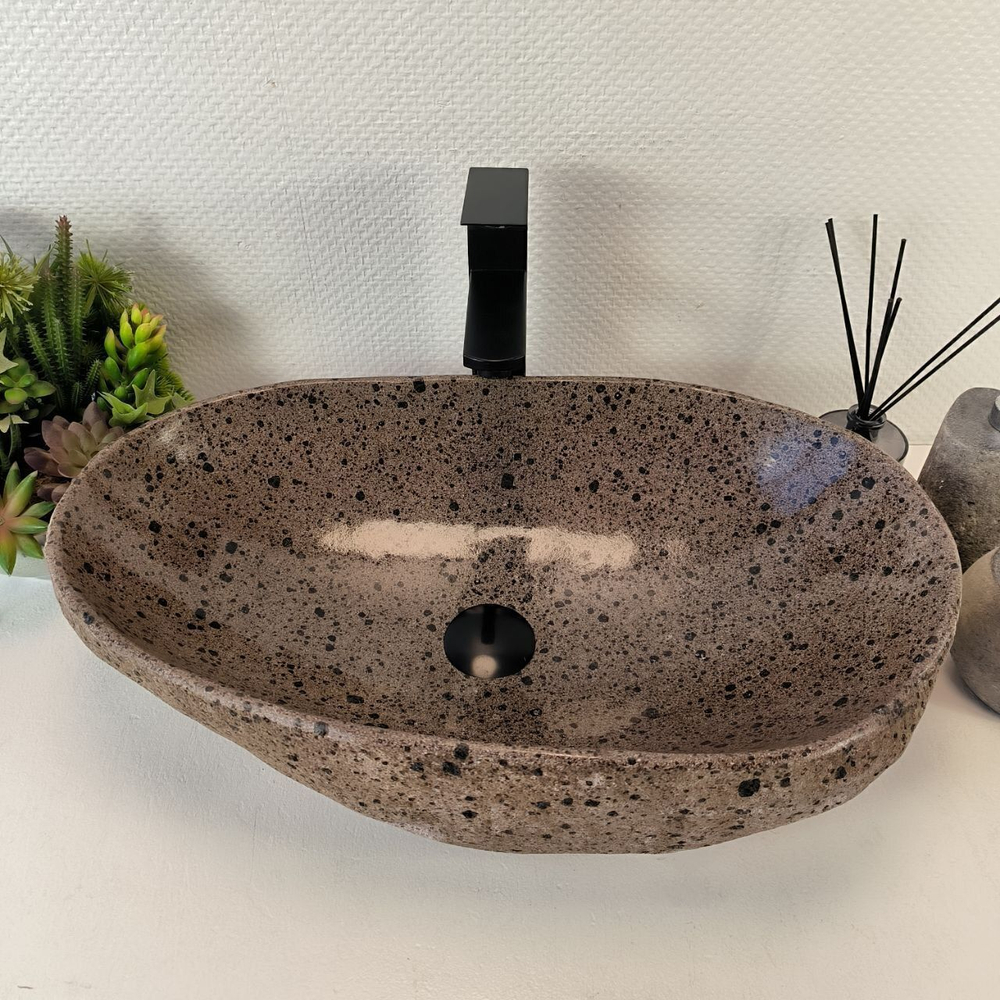 Каменная раковина из речного камня RS-05392 (58*35*15) 0862 из натурального камня