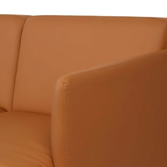 Двухместный диван Bisq 156 см, коричневая кожа