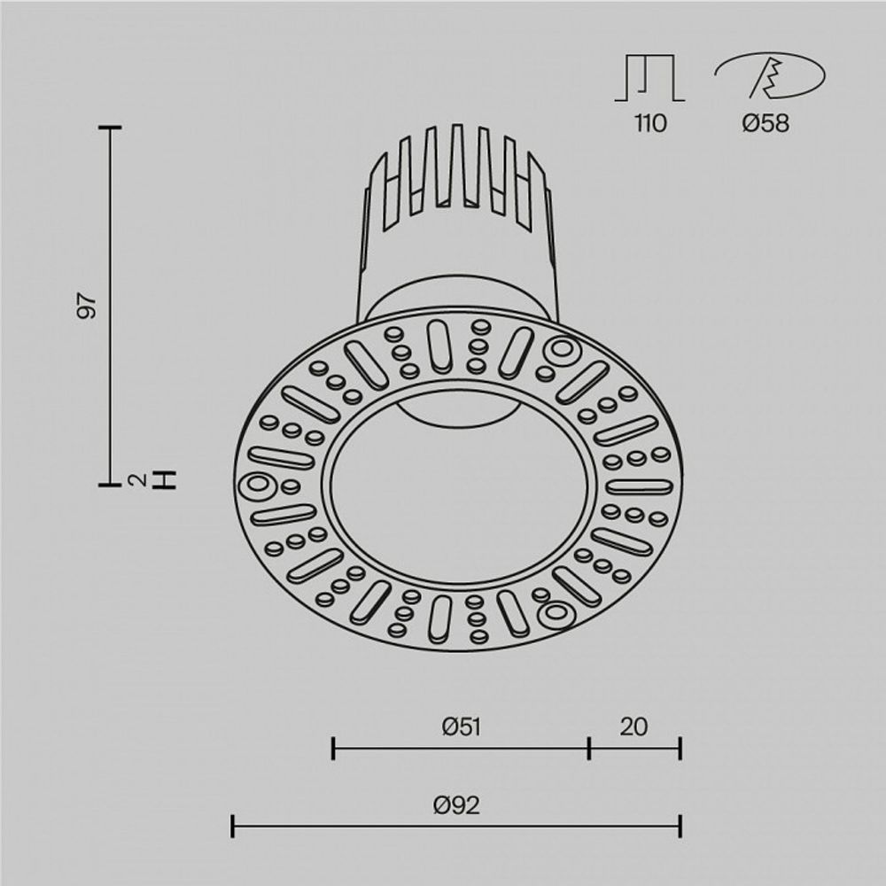Встраиваемый светильник Maytoni  DL120-10W-3K-TRS-W