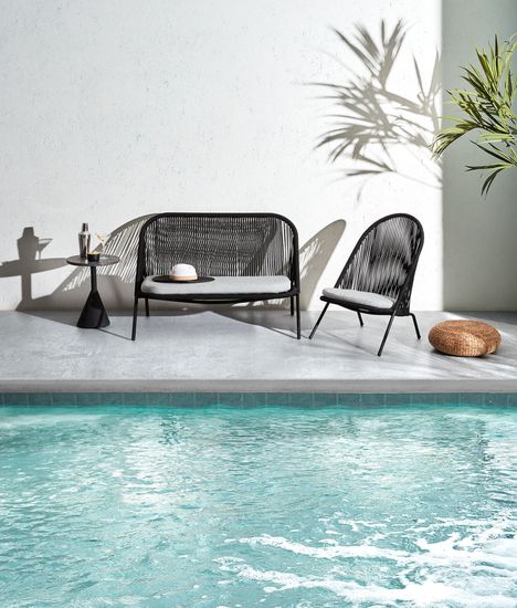 Приставной столик Melano терраццо черный