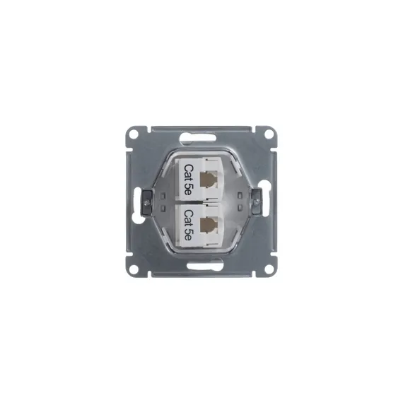 Розетка компьютерная 2-м Glossa RJ45 кат.5E механизм бел. SE GSL000185KK