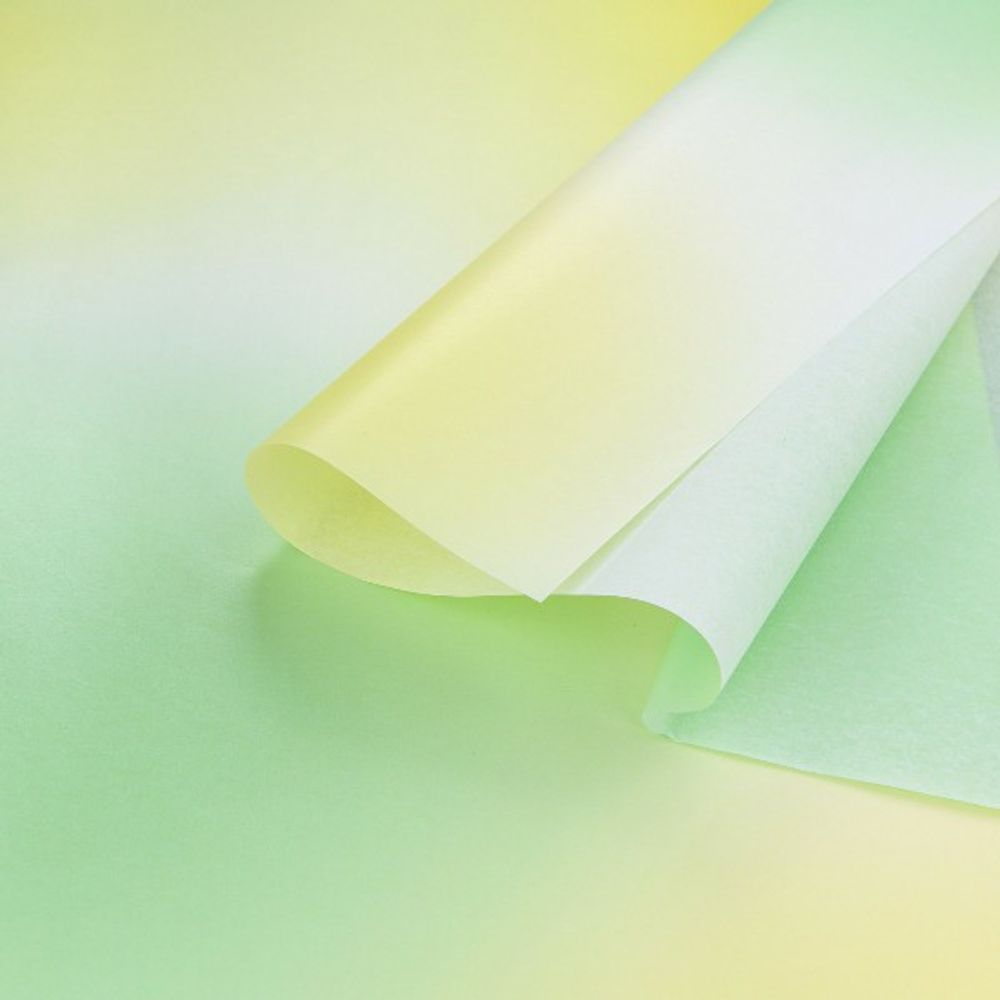 Тишью перламутровая "Градиент" 50*70см (20листов) Желтый/Зеленый