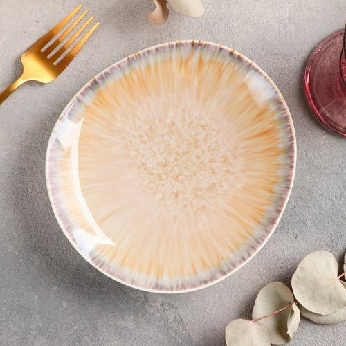 Тарелка пирожковая "Гравитация" 17*16*2,2см цвет бежевый 7161952