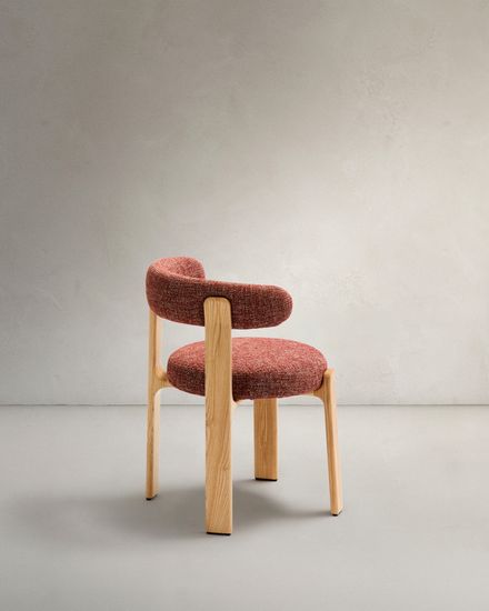Стул Granite из терракотовой синели и массива ясеня с натуральной отделкой