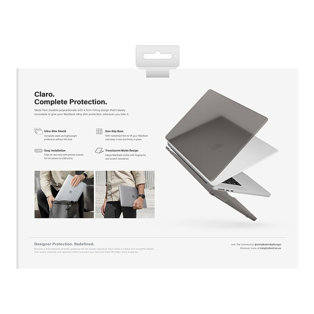 Uniq для Macbook Air 13 (2022-2026 M2-M5) HUSK Pro Claro (Matte Grey)