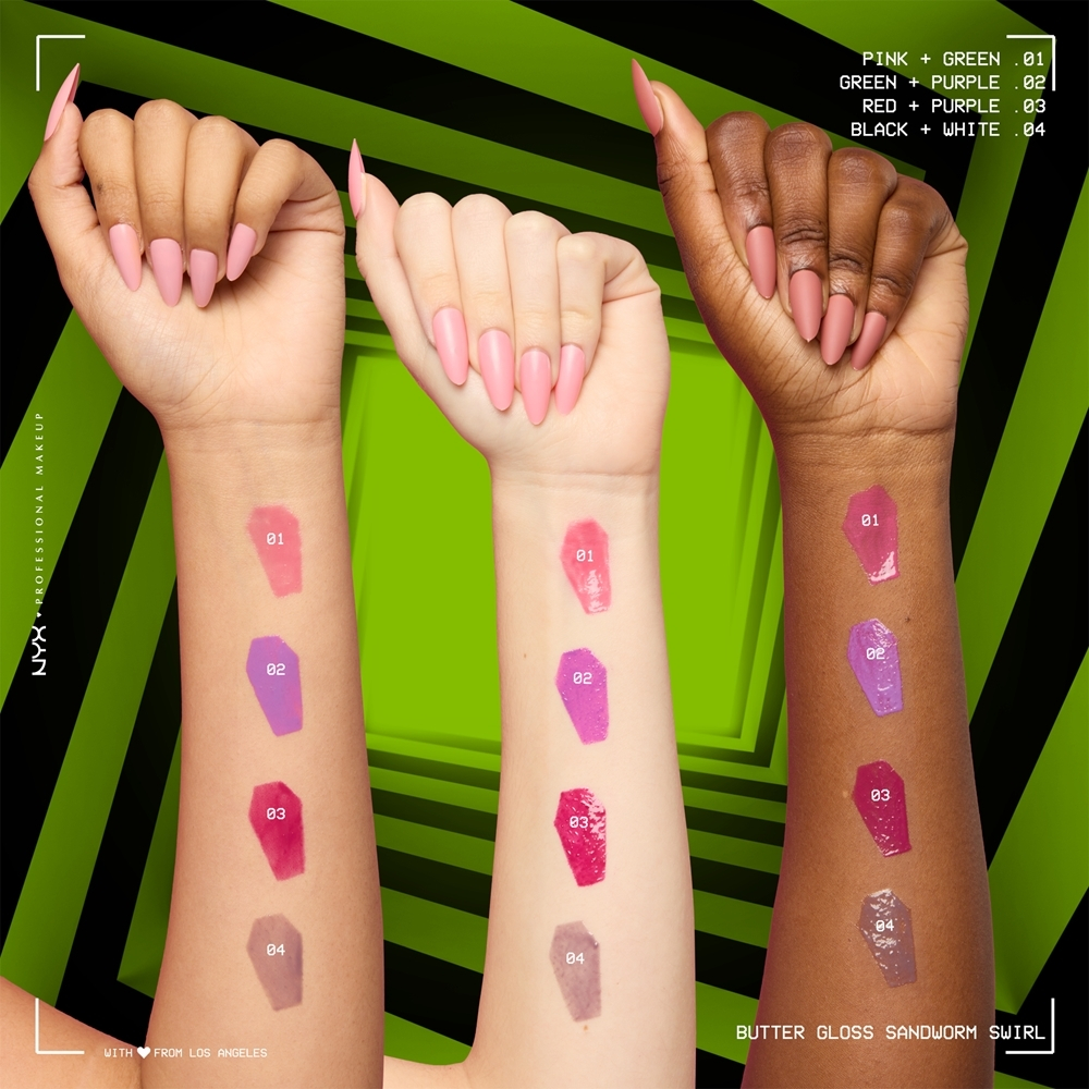 NYX Professional Makeup Beetlejuice Sandworm Swirl - блестящий блеск для губ, 8 ml