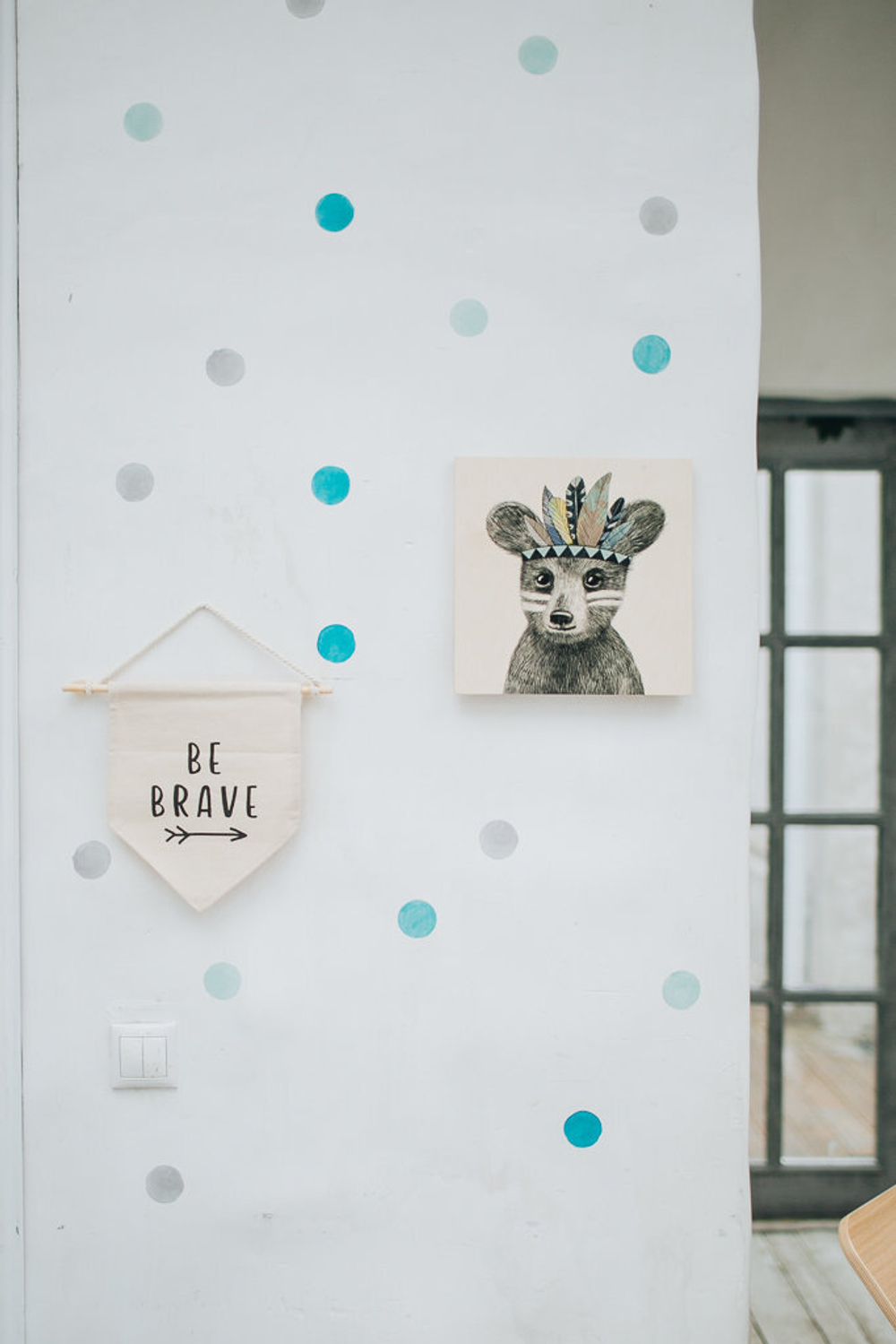Интерьерная наклейка Watercolor Polka Dots — пастельно-жёлтый