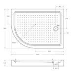 Поддон акриловый 120х90 правосторонний Cezares TRAY-A-RH-120/90-550-15-W-R с сифоном