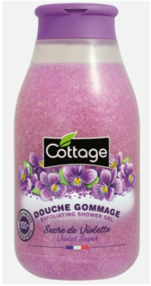 COTTAGE.Гель для душа отшелушивающий ФИАЛКА / Exfoliating Shower Gel Violet Sugar 270 мл