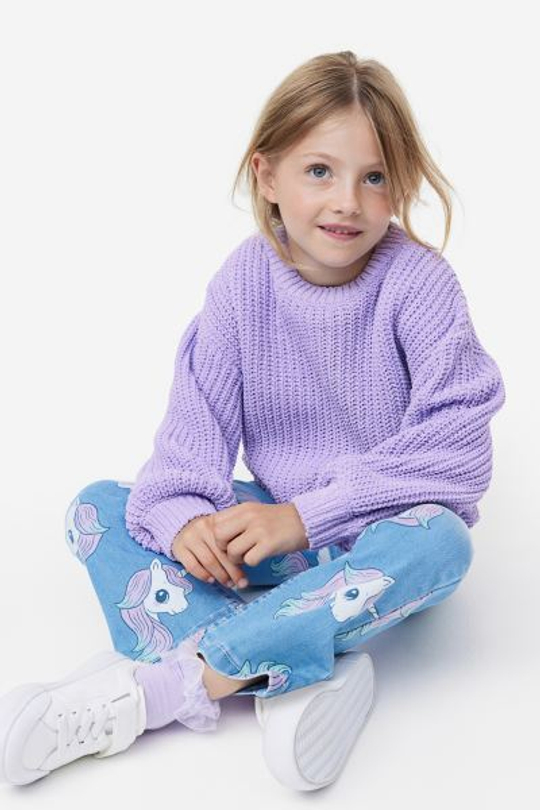 H&M Трикотажный свитер крупной вязки, цвет мальвы