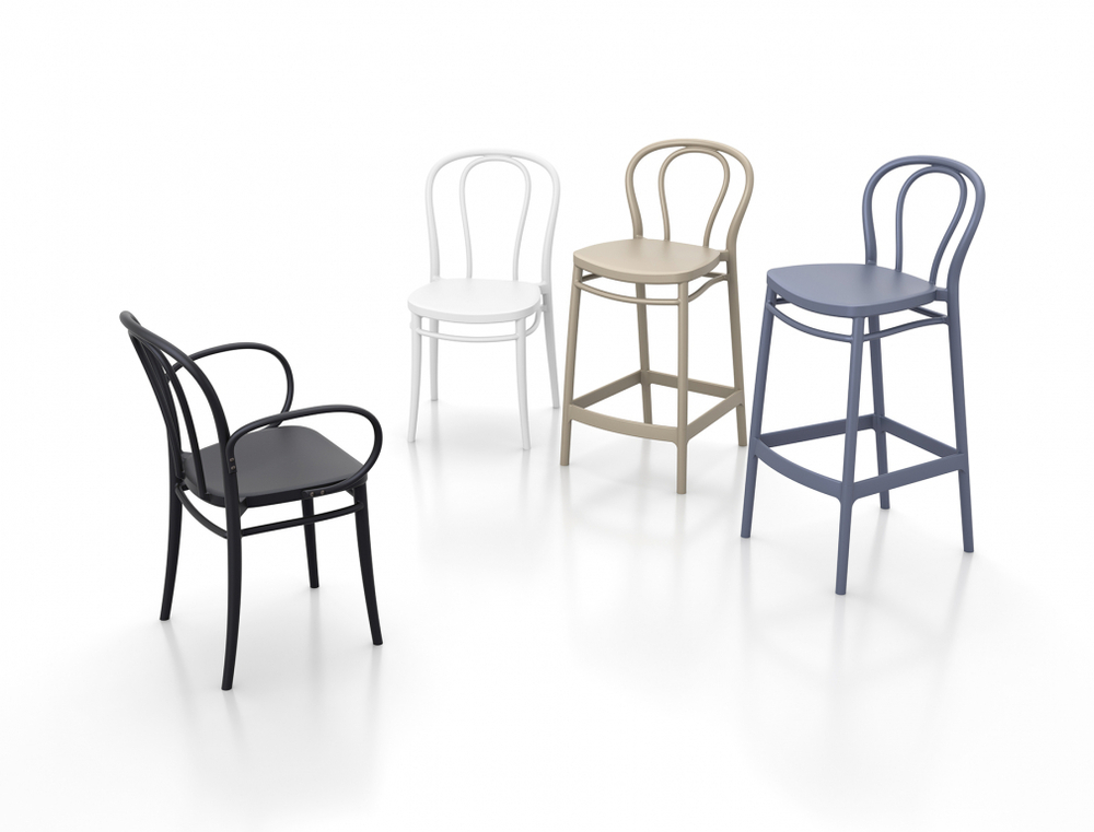 Стул пластиковый барный Siesta Contract Victor Bar 75, темно-серый