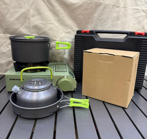 Набор газ плитка и посуда