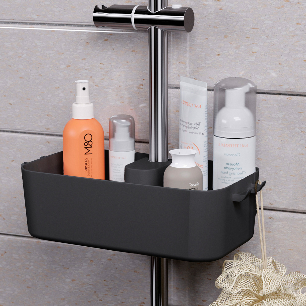 Полка для душа Kvina, цвет базальт, пластик