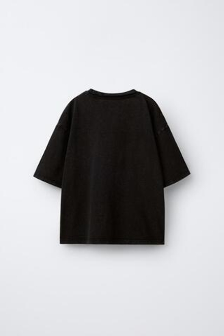 ZARA ФУТБОЛКА С ПРИНТОМ LADY GAGA ©, ТЕМНЫЙ АНТРАЦИТ