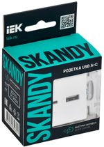SKANDY Розетка USB A+C 18Вт SK-R13W арктический белый IEK