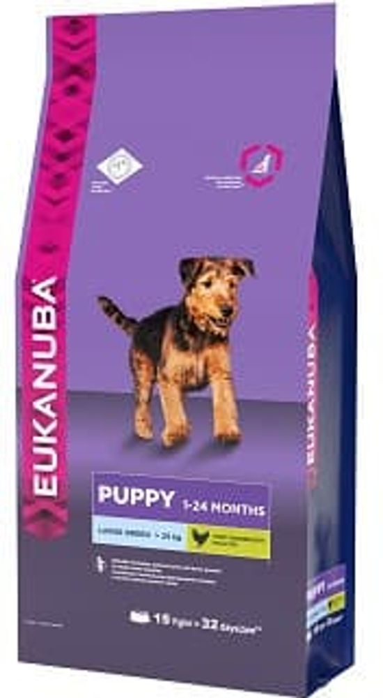 EUK Dog корм для щенков крупных пород 15 кг (Россия) EUK Dog корм для щенков крупных пород 15 кг (Россия)