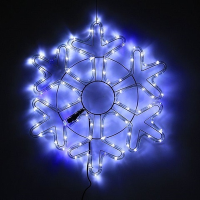 Снежинка светодиодная d-52 см. Бело-синяя мерцающая