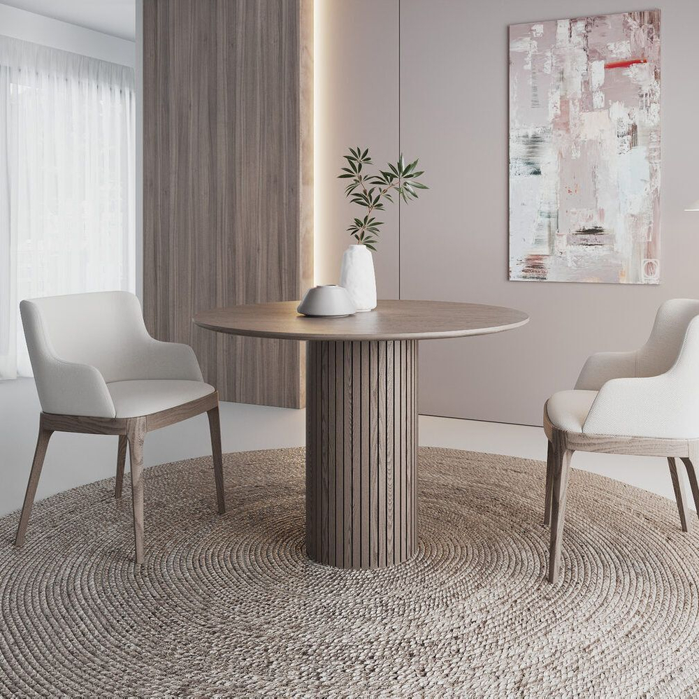 Стол круглый Denver 120, шпон / опора дерево