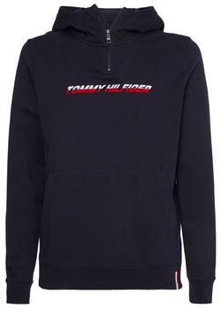 Мужская теннисная кофта Tommy Hilfiger Graphic 1/4 Zip - небесный