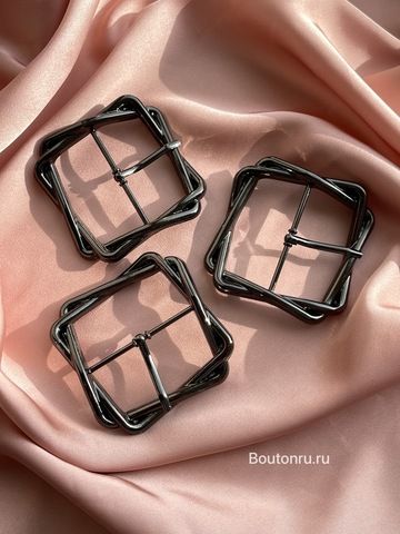 Пряжка металлическая графит с переплетением