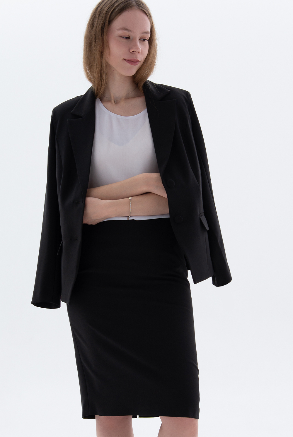 Юбка прямая 1328Ла, черный #70Ч011328Ла