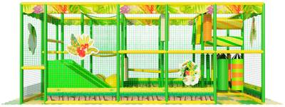 Детский уличный игровой лабиринт с крышей «Тропикана» 6,15×2,46×3,1 м