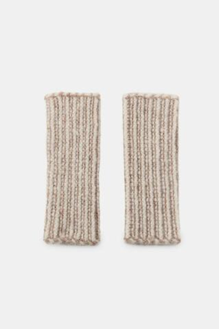 ZARA МИТЕНКИ КРУПНОЙ ВЯЗКИ, БЕЖЕВЫЙ