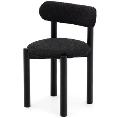 Стул Nebai из черной ткани букле и массива дуба с черной отделкой