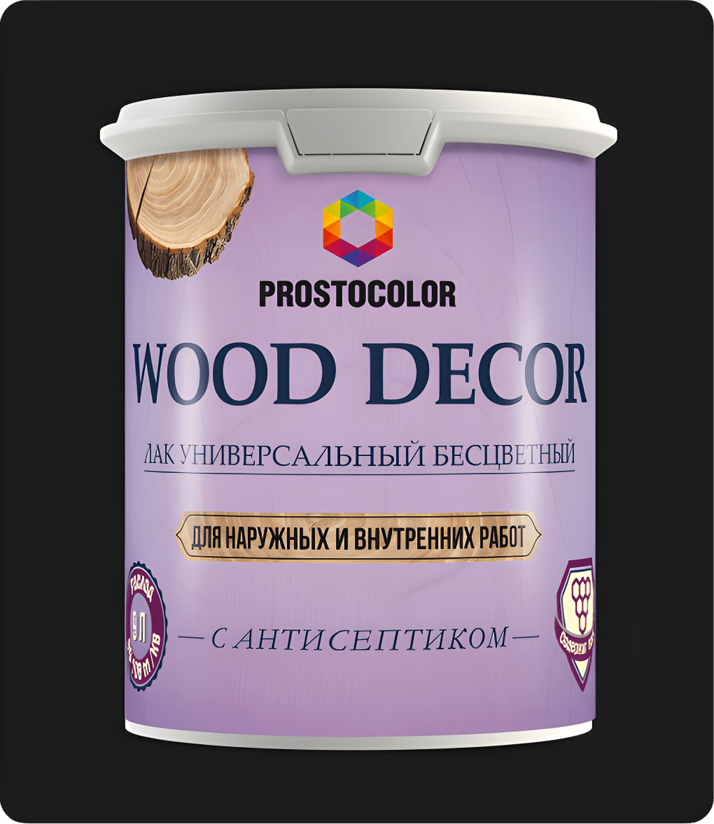 201415 Лак WOOD DÉCOR PROSTOCOLOR с воском мат 0,9 л