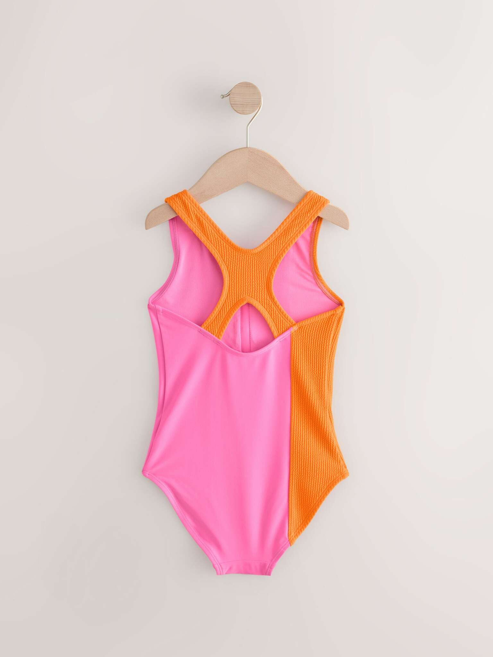 Купальник слитный на молнии для девочки Next E76-812, Розовый, Оранжевый