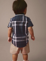 Рубашка с коротким рукавом для мальчика Next E32-656, Темно-синий