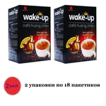 Растворимый кофе WakeUp Saigon 3 в 1 со вкусом Лювака (VinaCafe) 2 упаковки по 18шт.