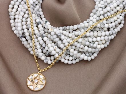 Нить бусин из говлита 3мм, огранка