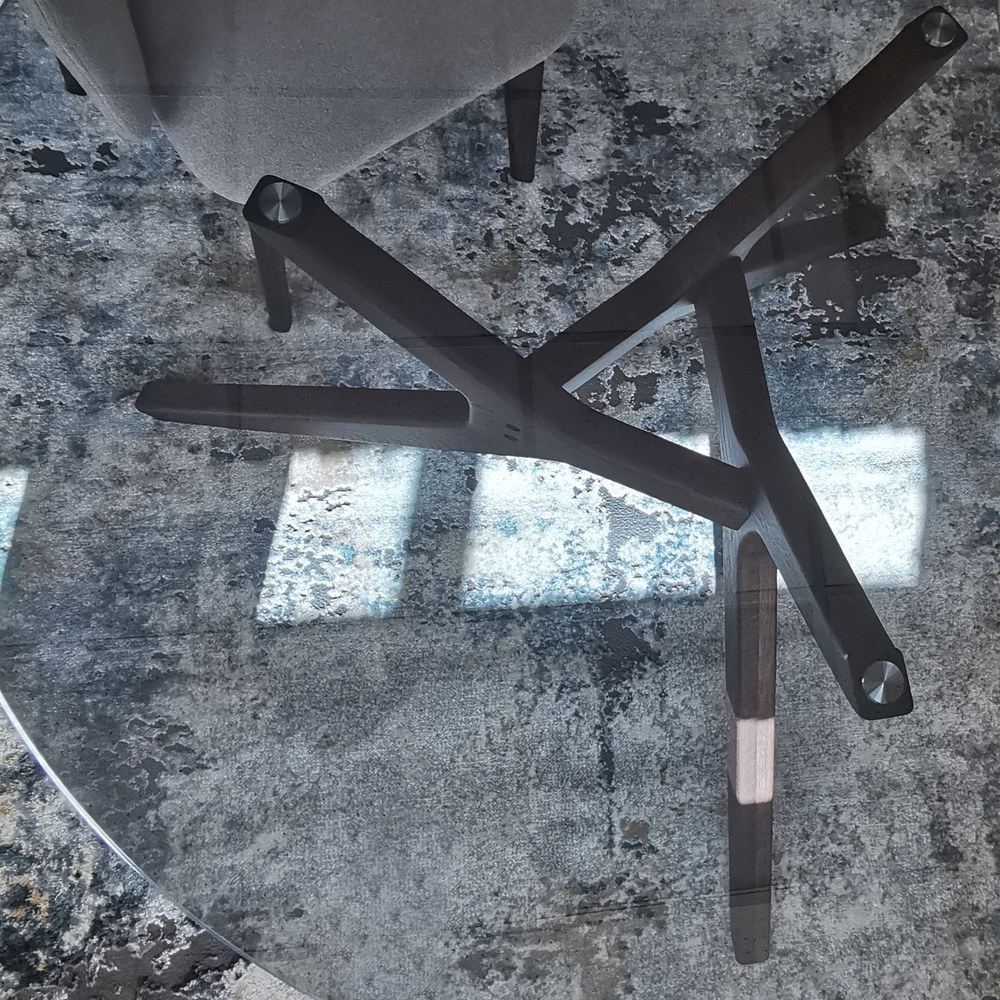 Дизайнерский стол TRIANGLE GLASS chocolate