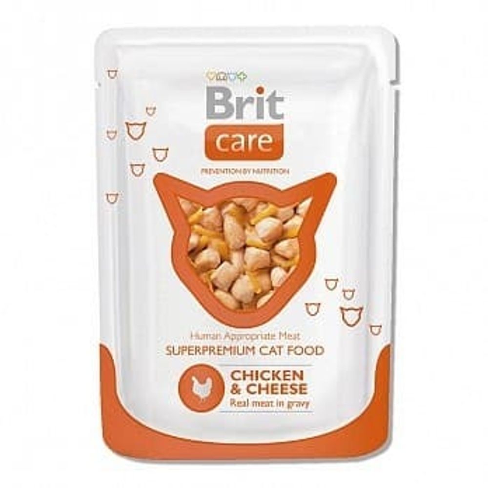 Brit Care Cat Пауч для кошек  &quot;Курица и сыр&quot; 80г.