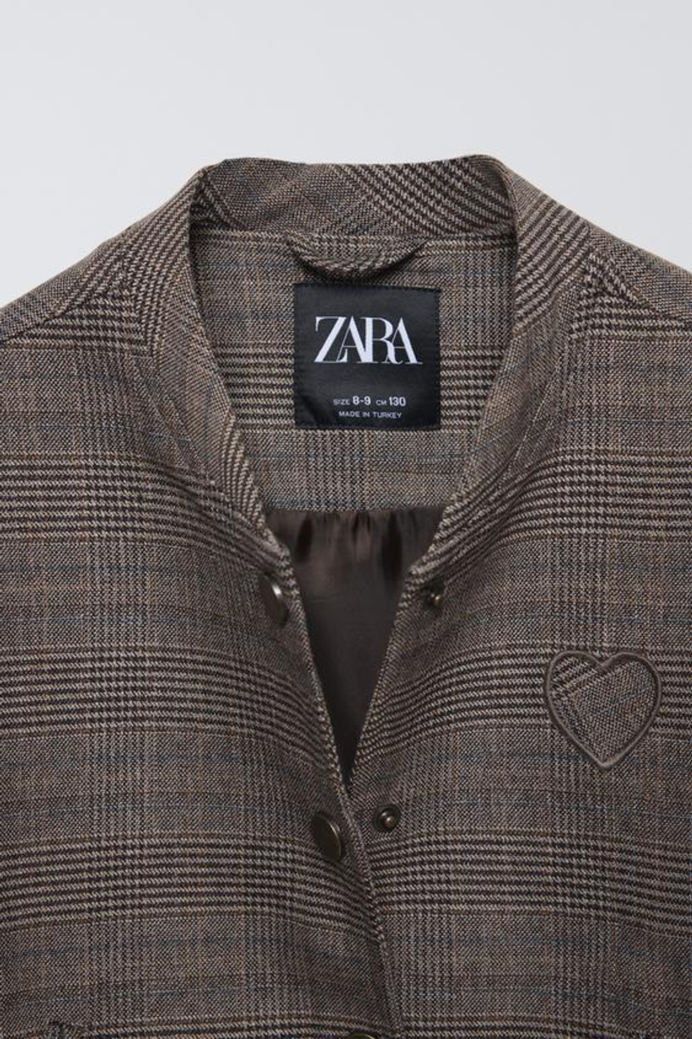 ZARA КУРТКА-БОМБЕР В КЛЕТКУ, РЫЖЕВАТО-КОРИЧНЕВЫЙ