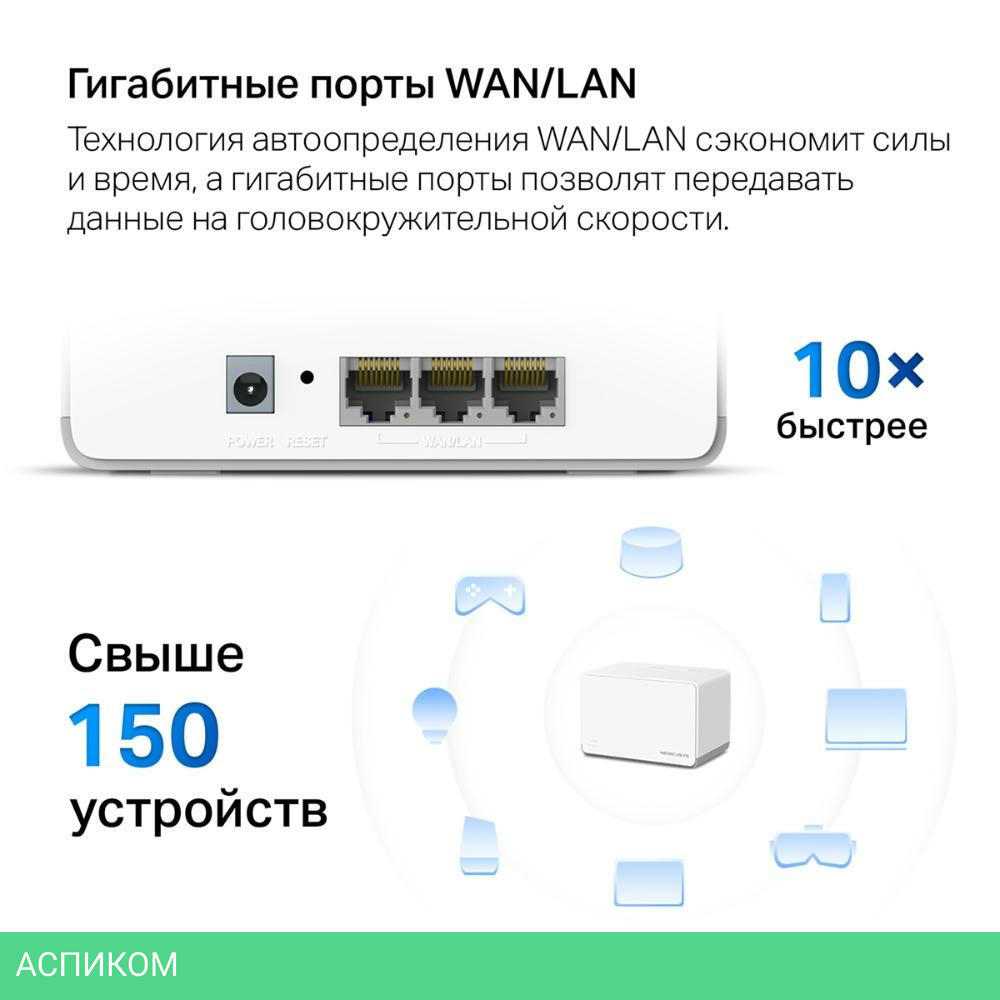 Wi-Fi система Mercusys HALO H70X 2-pack