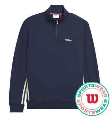 Мужская теннисная кофта Wilson Clairmont Warm-Up Popover - небесный
