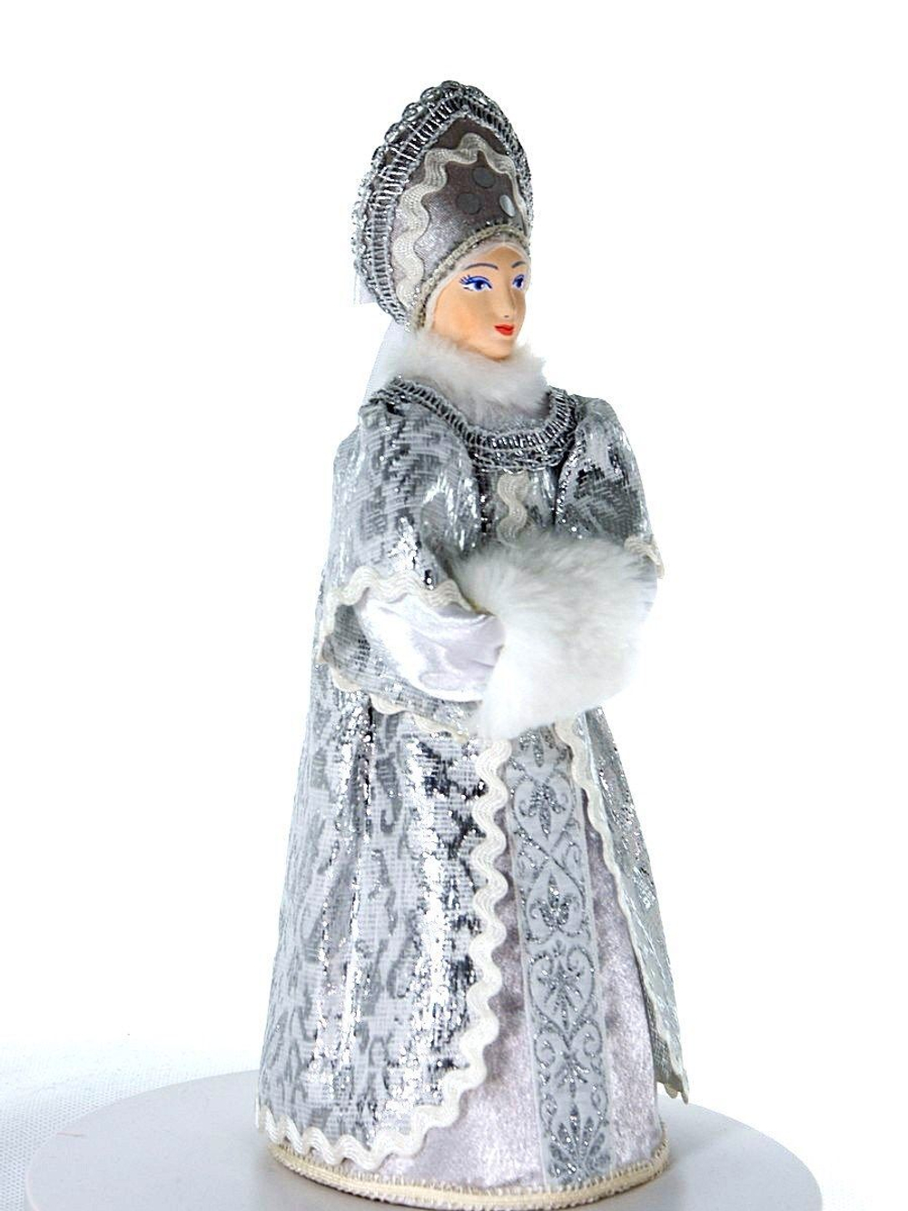 Фарфоровая кукла коллекционная Снегурочка с муфтой. Новогодняя игрушка под ёлку ручной работы