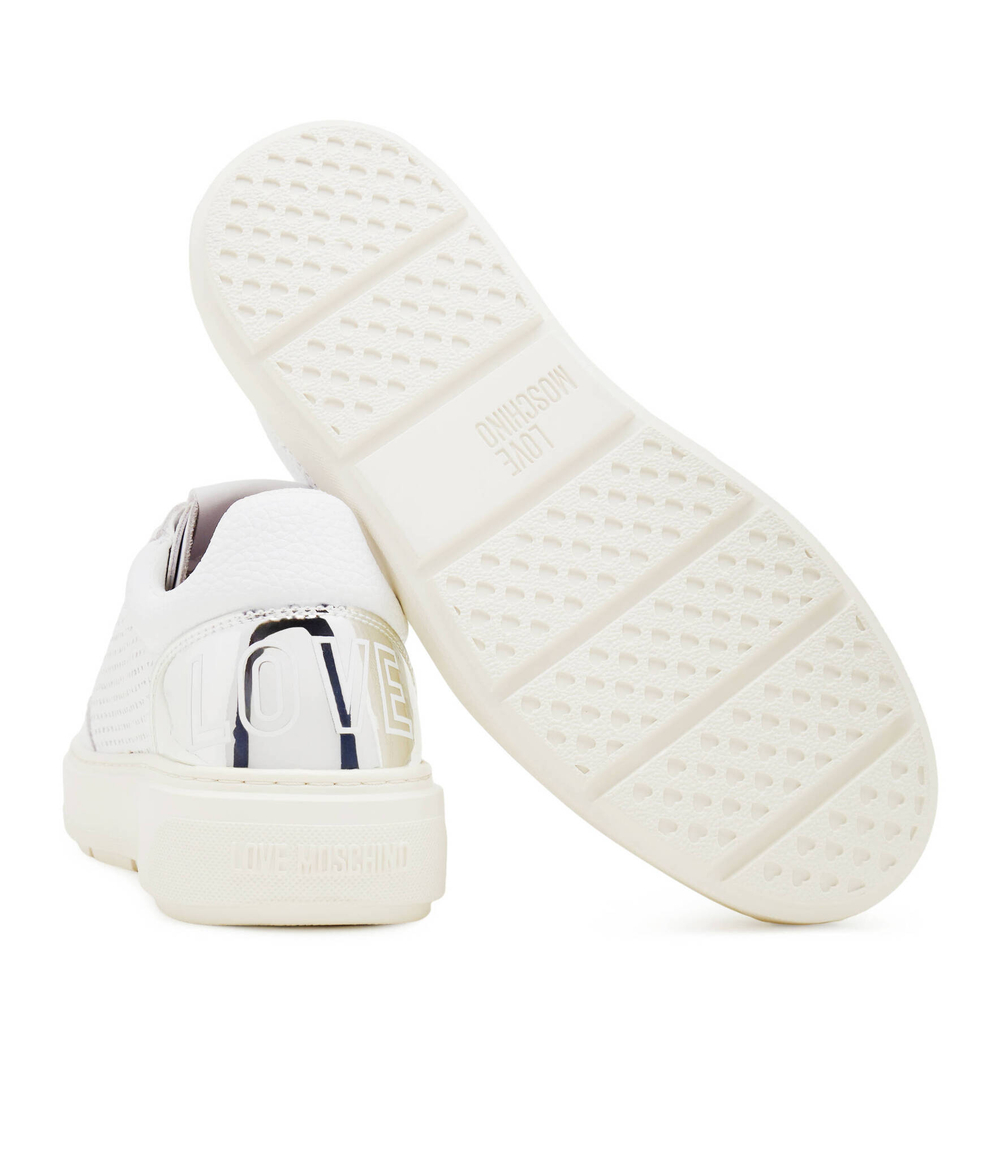 Кожаные кроссовки Love Moschino - экрю(JA15274G1IJC4)