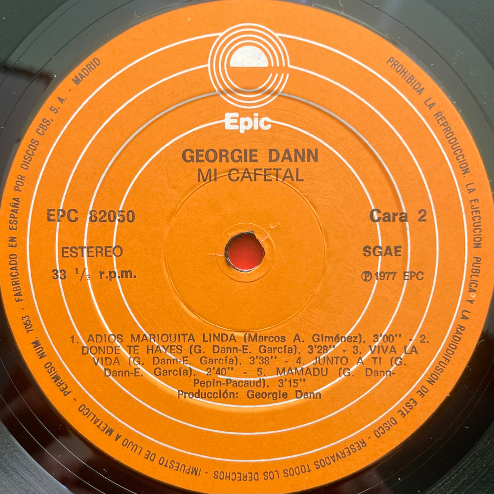 Georgie Dann ‎– Mi Cafetal (Испания 1977г.)