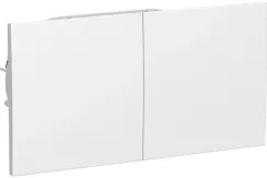 Розетка Systeme Electric ATLASDESIGN с заземлением двойная + рамка с крышкой шторки белая 35957