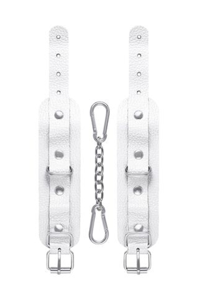 Белые узкие наручники-браслеты со скруглёнными углами