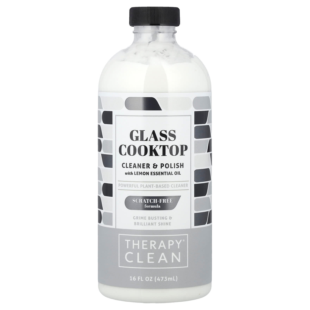 Therapy Clean, Glass Cooktop, средство для очистки и полировки с эфирным маслом лимона, 473 мл (16 жидк. унц.)