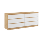 МС Мадера Комод 1384 1384х775х420 (корпус лдсп дуб крафт золотой, фасады лдсп белый)