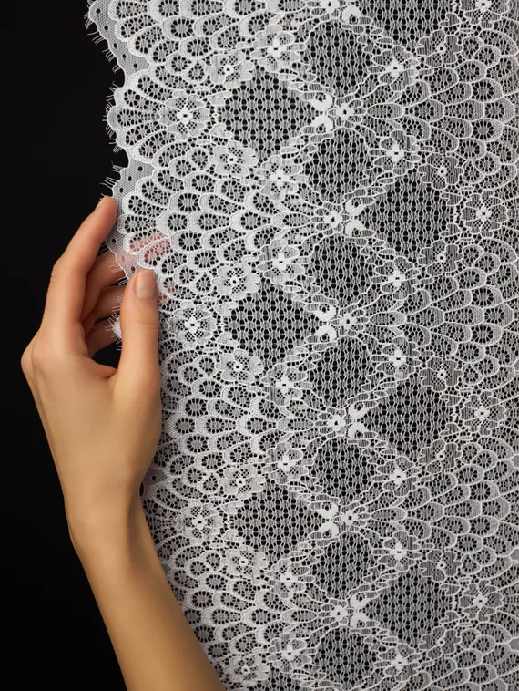 03-291 ОПТ Кружево эластичное 23 см, белый 001