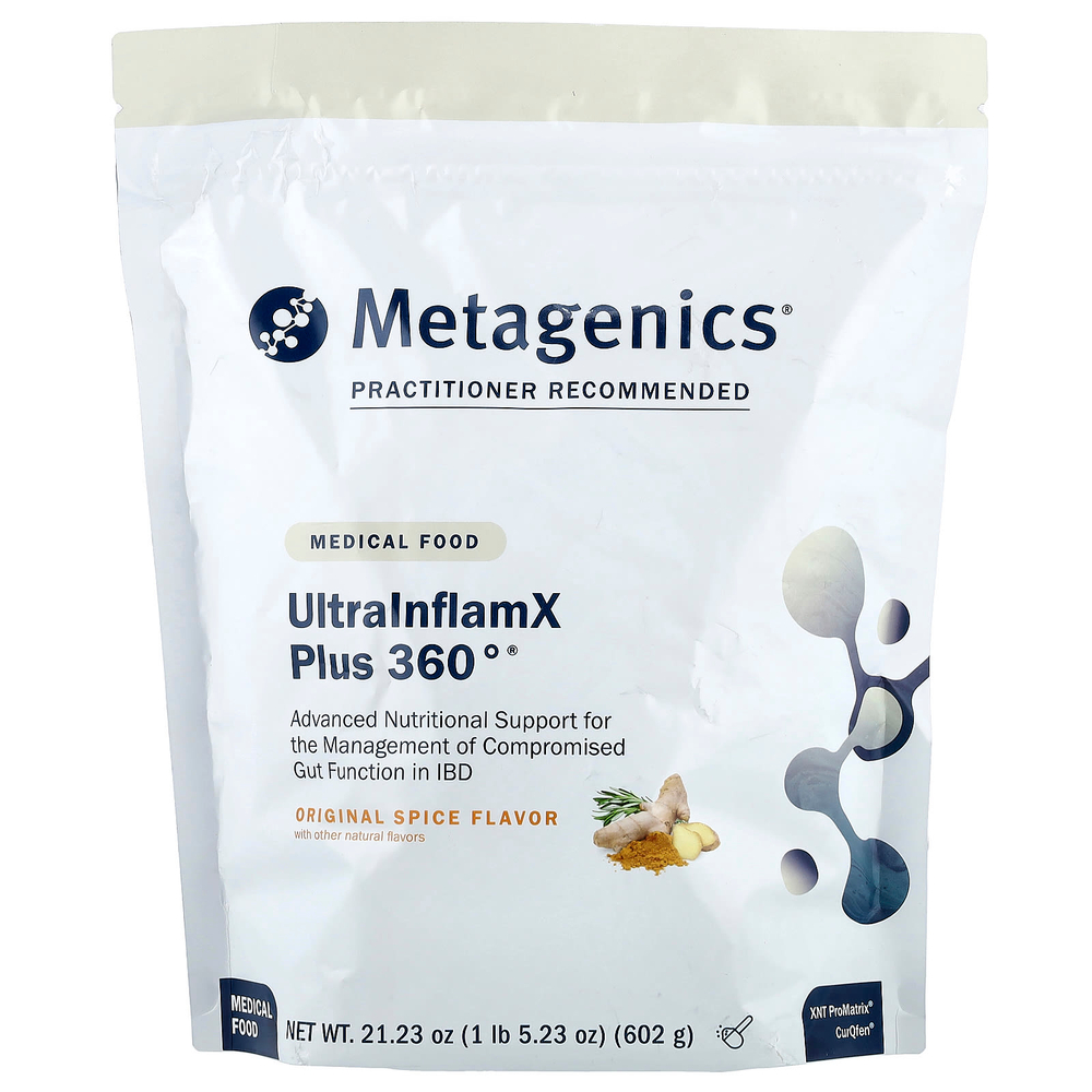 Metagenics, UltralnflamX Plus 360°®, Medical Food, оригинальные специи, 602 г (21,23 унции)
