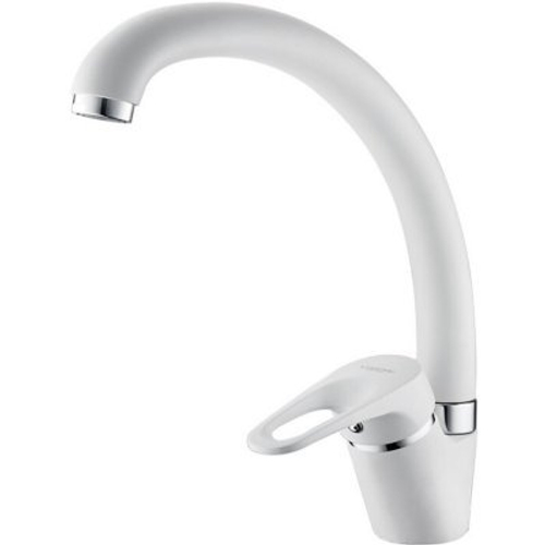 Смеситель LEDEME для кухни с гайкой, утка, белый L5913Н