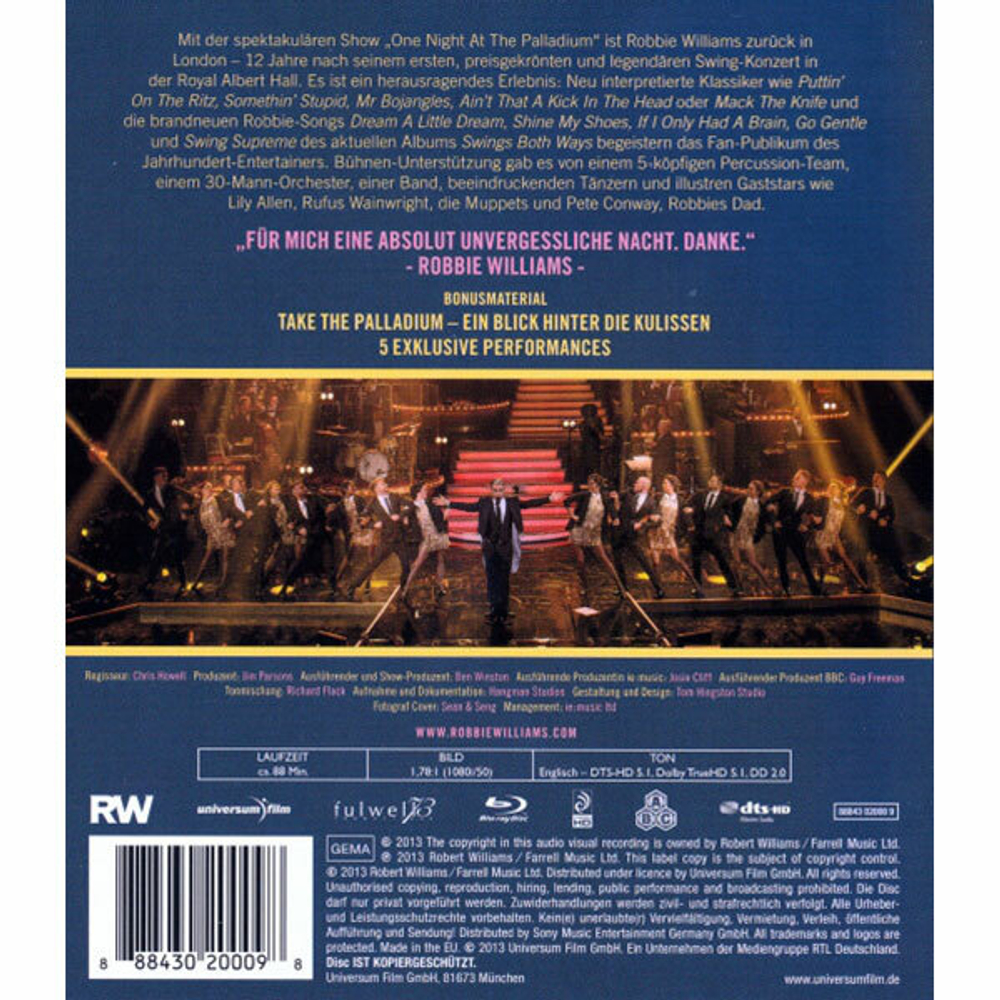 Robbie Williams / One Night At The Palladium (Blu-ray)