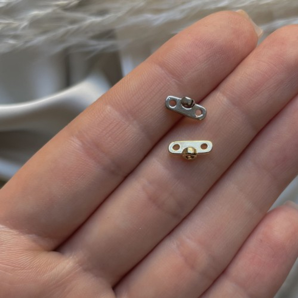 16656-р Межрядный разделитель на 2 нити с цирконием, 10*3 мм, родий